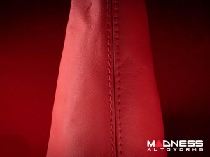 FIAT 124 Spider Gear Shift / eBrake Kit - Black Italy - Boot Red Leather w/ Red Stitching